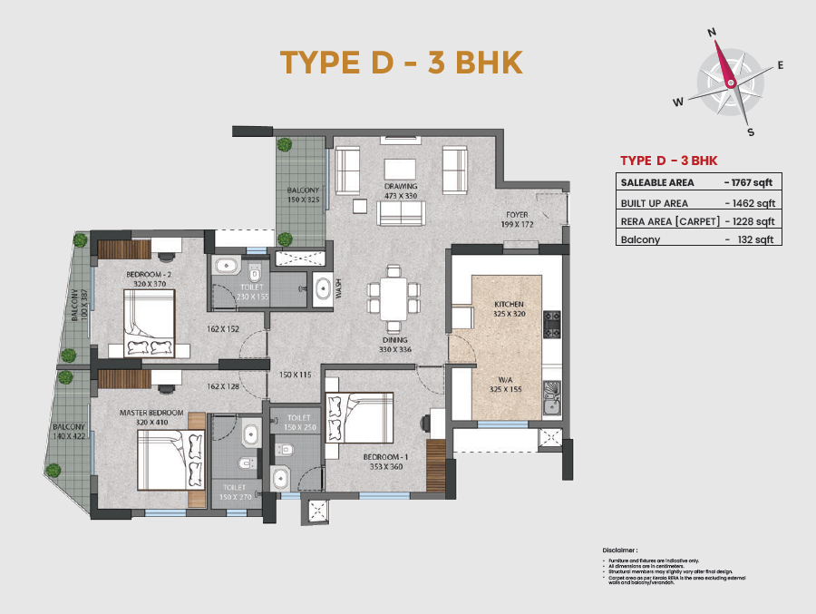 3 BHK Apartment - Type A